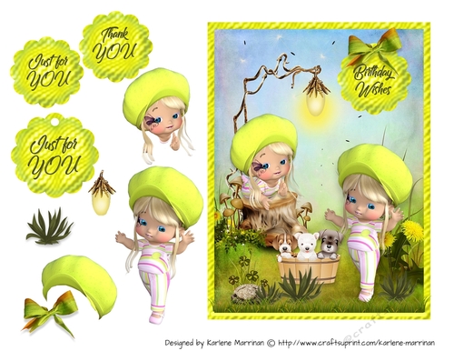 Fluero Girl Fun Card Topper