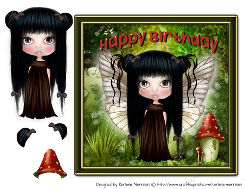 Dark Fairy Birthday Card Topper