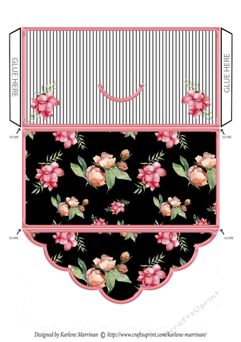 Black & Floral Voucher/Money/Gift Certificate, Pocket/Wallet/Envelope