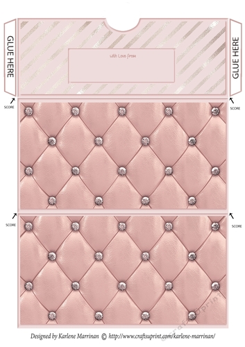 Quilted & Studded Gift/Money/Voucher Pocket/Wallet Envelope for any Occasion - Peach