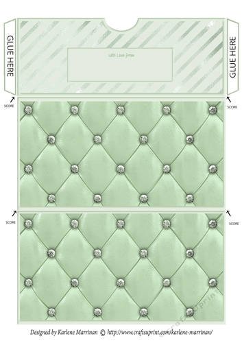 Quilted & Studded Gift/Money/Voucher Pocket/Wallet Envelope for any Occasion - Mint Green