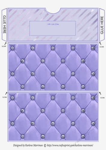 Quilted & Studded Gift/Money/Voucher Pocket/Wallet Envelope for any Occasion - Purple