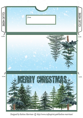 Simply Trees & Snow Christmas Gift/Voucher/Money Wallet/Pocket/Envelope