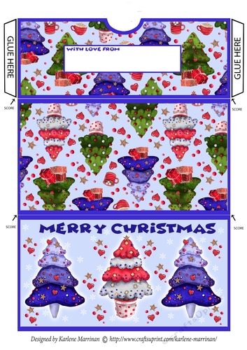 Colour Xmas Tree Christmas Gift/Voucher/Money Wallet/Pocket/Envelope