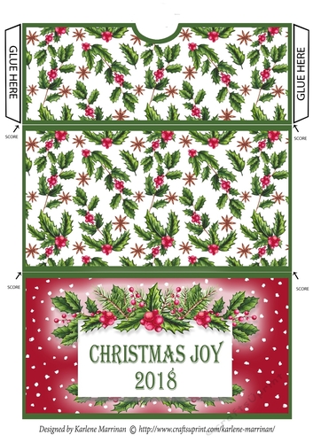 Christmas Joy 2018 Gift/Voucher/Money Wallet/Pocket/Envelope