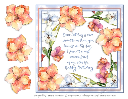 Amaryllis Floral Card Topper