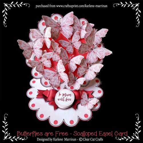 Butterflies are free - Scalloped Easel Card