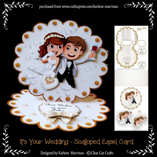 Its Your Wedding Day Scalloped Easel Card