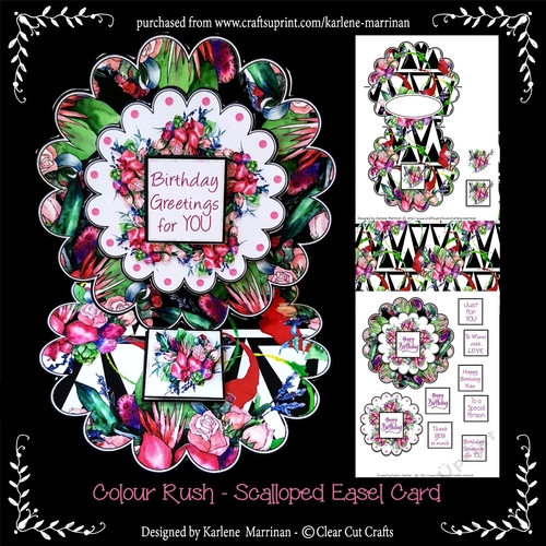 Colour Rush Scalloped Easel Card