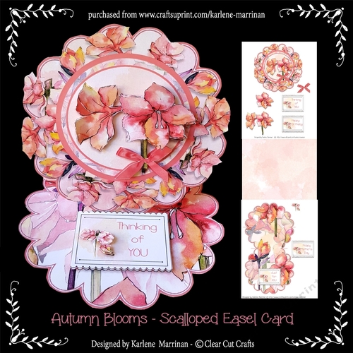 Autumn Blooms Scalloped Easel Card