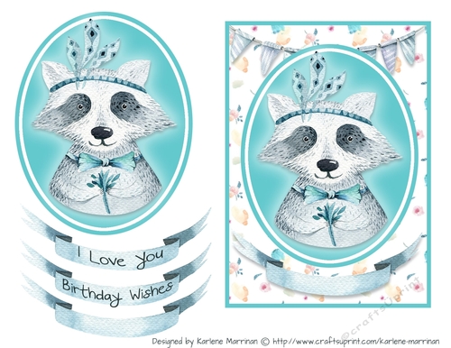The Happy Raccoon Card Topper