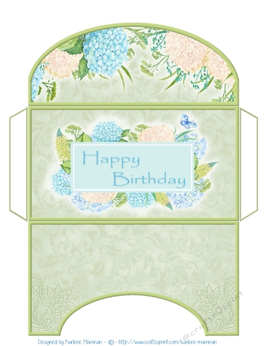 Florals & Green Birthday Wallet/Pocket or Envelope for Money/Gift Vouchers