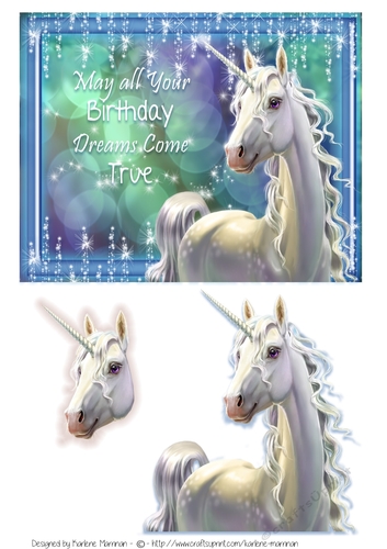 Mystical Unicorn Card Topper