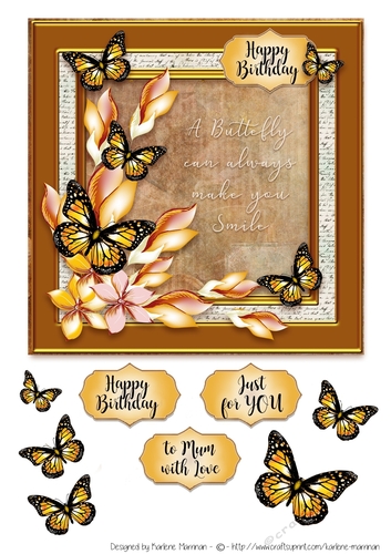 A Butterfly can always make you Smile Card Topper