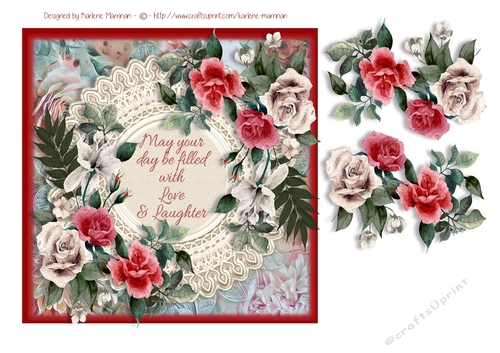 Love & Laughter Floral Card Topper