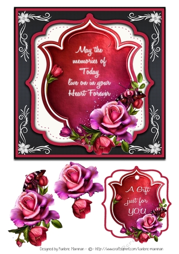 Pastel Roses Card Topper