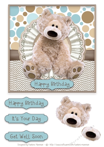 Teddy Get Well Card Topper