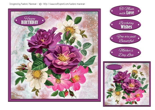 Floral Bouquet Card Topper with Gift card Topper