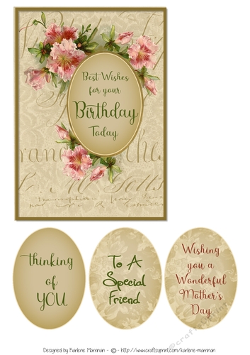 Vintage Blooms and Words Card Topper