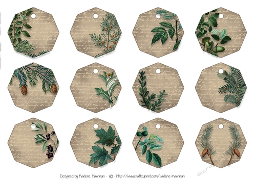 Vintage Leaves & Lyrics Tags, Journalling, Embellishments