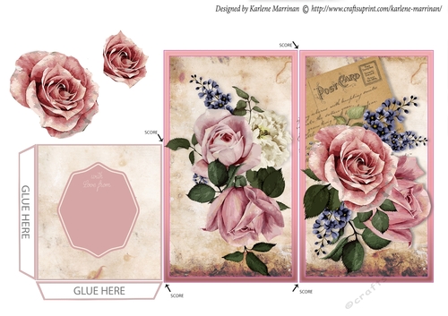 Vintage Roses Money/Gift/Voucher Wallet/Pocket or Envelope