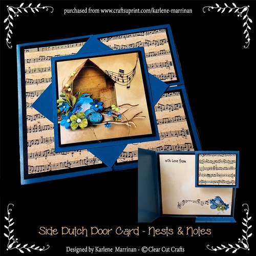 Vintage Birdhouse Dutch Door Sideways Fold Card