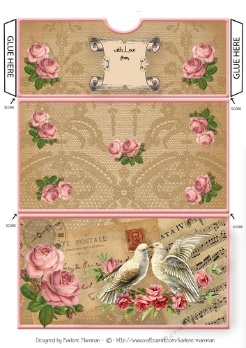 Vintage Birds & Floral Gift/Voucher/Money Wallet/Pocket/Envelope
