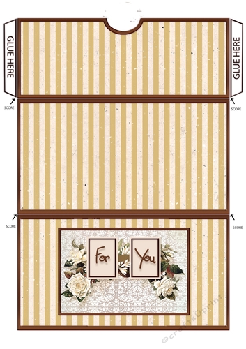 Brown & Creme Floral Gift/Voucher/Money Wallet/Pocket/Envelope
