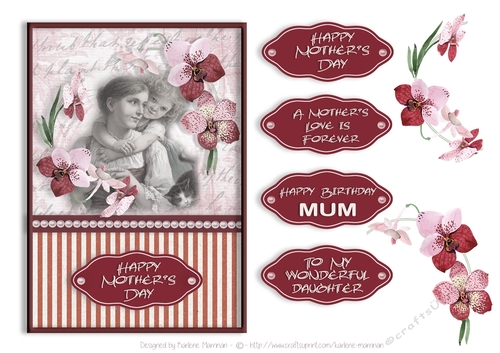 Vintage Mothers Day Card Topper