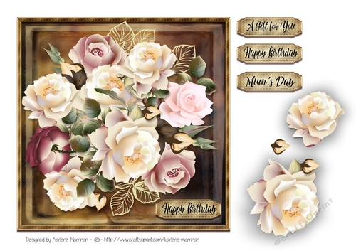 Vintage Look - Bouquet of  Roses