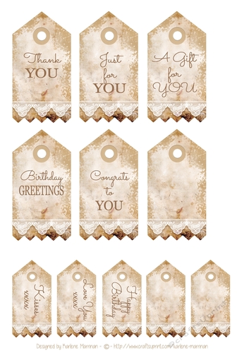 Vintage Sentiment Tags