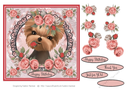 Bouquets & Lace Silky with Rose Card Topper