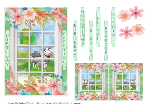 Cows in the Meadow Card Topper