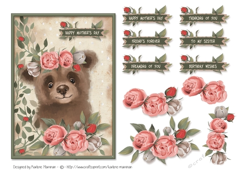 Bear in the Bushes Card Topper