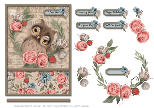 In the Woods Creatures Series - Card Topper - Owl