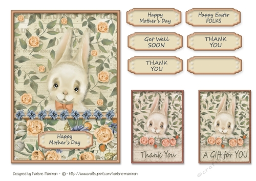 In the Woods Creatures Series - Card Topper - Bunny