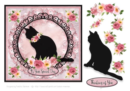 Roses and Black Cats Card Topper Series - Wise One