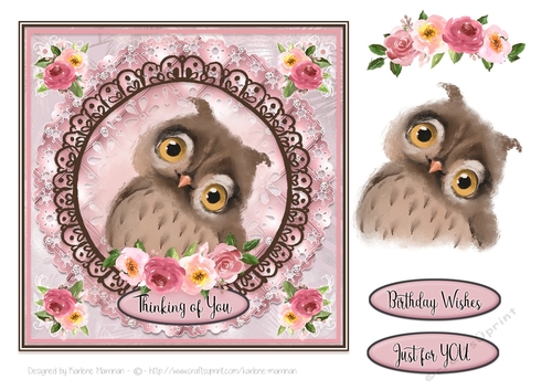 Cutest Animals - Card Topper Series - Olga Owl