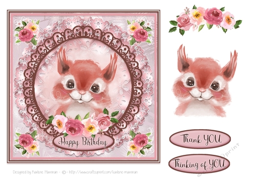 Cutest Animals - Card Topper Series - Sally Squirrel