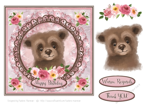 Cutest Animals - Card Topper Series - Beatrice the Bear