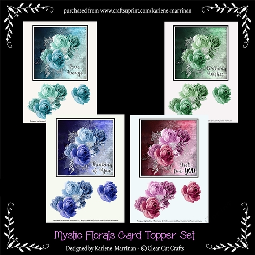 Mystic Blooms Card Toppers - Set of 4