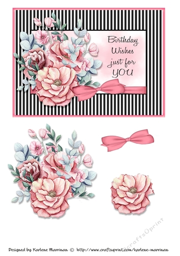Bouquet & Bows on Black Card Topper