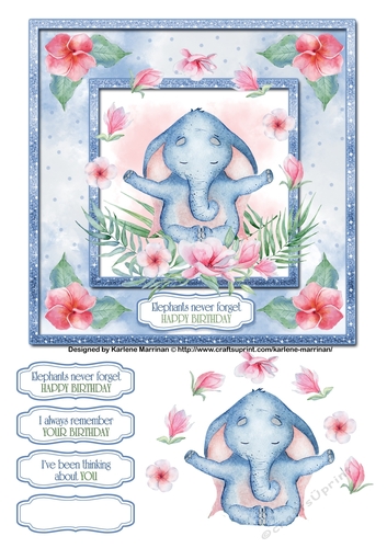 Elephants Always Remember Card Topper Set - Design 3
