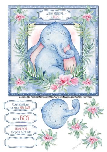 Elephants Always Remember Card Topper Set - Design 5