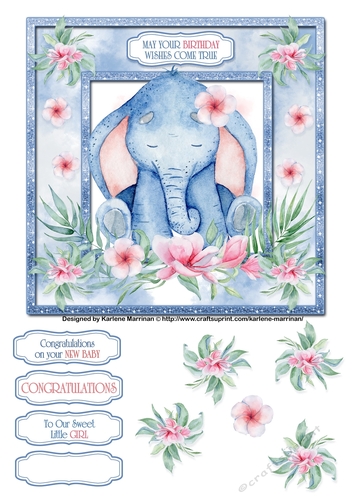 Elephants Always Remember Card Topper Set - Design 6
