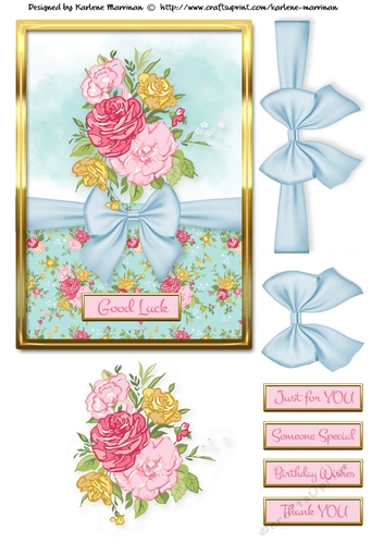 Spring Blooms & Bow Card Topper - Design 3