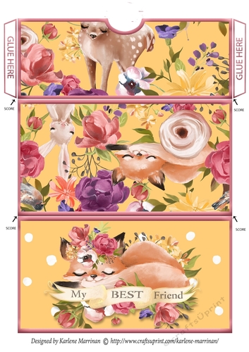 Floral Fox Gift/Voucher/Money Wallet/Pocket/Envelope