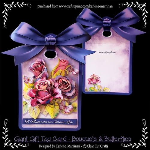 Giant Gift Tag Card - Bouquets & Butterflies