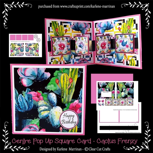 Pop Out Square Card  - Cactus Frenzy