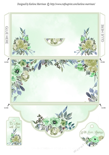 Blossoms on a Cloud Money,Voucher Pocket/Wallet or Envelope Green